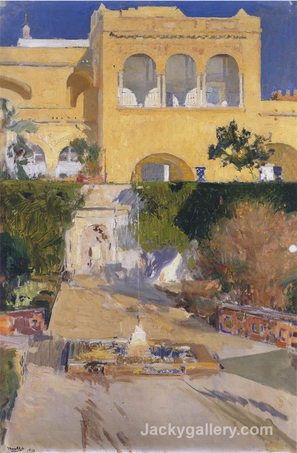 Afternoon sun at the Alcazar of Seville by Joaquin Sorolla y Bastida paintings reproduction